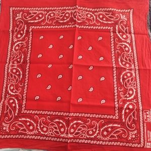 Vintage Paris All Cotton Washfast RN13960 Paisley Red Bandana Handkerchi…